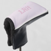 Monogrammed Roze Golf Putter Hoesje voor vrouwen Golfheadcover (3/4 voorkant)