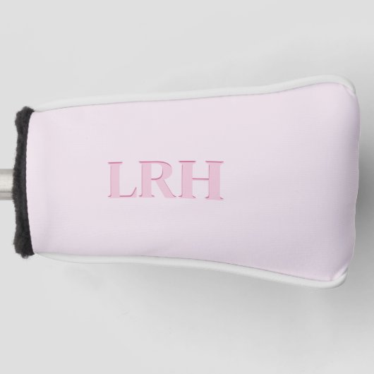Monogrammed Roze Golf Putter Hoesje voor vrouwen Golfheadcover (Voorkant)