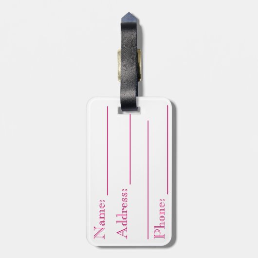 Monogrammed Roze & Groene Argyle Bagagelabel (Achterkant verticaal)