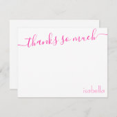 Monogrammed Roze Magenta Elegant Script Aankondiging (Voorkant / Achterkant)