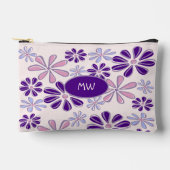 Monogrammed Roze Paarse Bloem Doodle Patroon Etui (Voorkant)