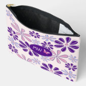 Monogrammed Roze Paarse Bloem Vlinder Doodle Etui (Open)