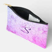 Monogrammed roze & Paarse gemarmerde potloodzak Etui (Open)