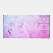 Monogrammed Roze & Paarse Marmered Bureaumat (Voorkant)