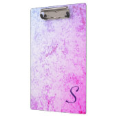 Monogrammed Roze & Paarse Marmered Klembord (Links)