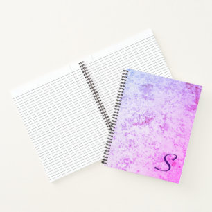 Monogrammed Roze & Paarse Marmered Notitieboek