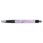 Monogrammed Roze & Paarse Marmered Pen (Voorkant)