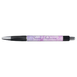 Monogrammed Roze & Paarse Marmered Pen