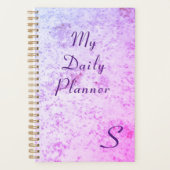 Monogrammed Roze & Paarse Marmered Planner (Voorkant)