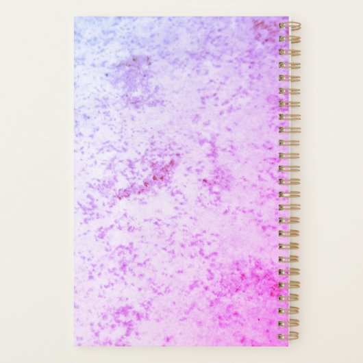 Monogrammed Roze & Paarse Marmered Planner (Achterkant)