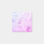 Monogrammed Roze & Paarse Marmered Post-it® Notes (Voorkant)