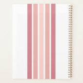 Monogrammed roze schaduw strepen gepersonaliseerd planner (Achterkant)