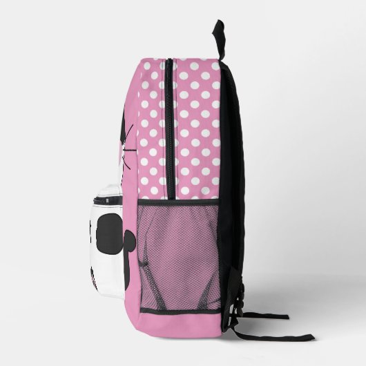 Monogrammed Roze Schattige Kat Kinderen Bedrukte Rugzak (Rechts)