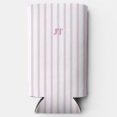 Monogrammed roze streep seltzer blikjeskoeler (Voorkant)