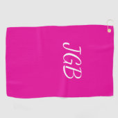 Monogrammed Roze Wit of kies Kleur Achtergrond Golfhanddoek (Horizontaal)