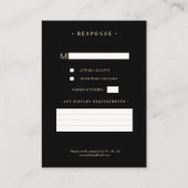 Monogrammed RSVP Gold Wedding Initials Flourish Informatiekaartje (Achterkant)