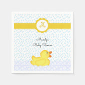 Monogrammed Rubber Ducky Baby shower Napkins Servet (Voorkant)