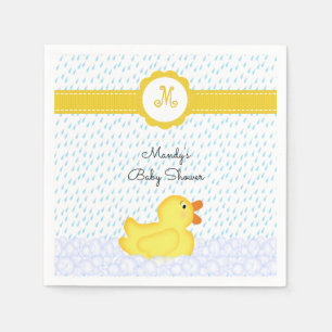 Monogrammed Rubber Ducky Baby shower Napkins Servet
