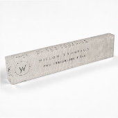 Monogrammed Rustic Beige Linen Elegant Script Naambordje