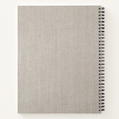 Monogrammed Rustic Beige Linen Elegant Script Notitieboek (Achterkant)