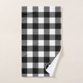 Monogrammed Rustic Black White Buffalo Plays Bad Handdoek (Handdoek)