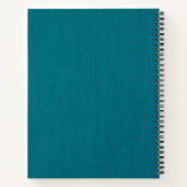 Monogrammed Rustic Blue Linen Elegant Script Notitieboek (Achterkant)