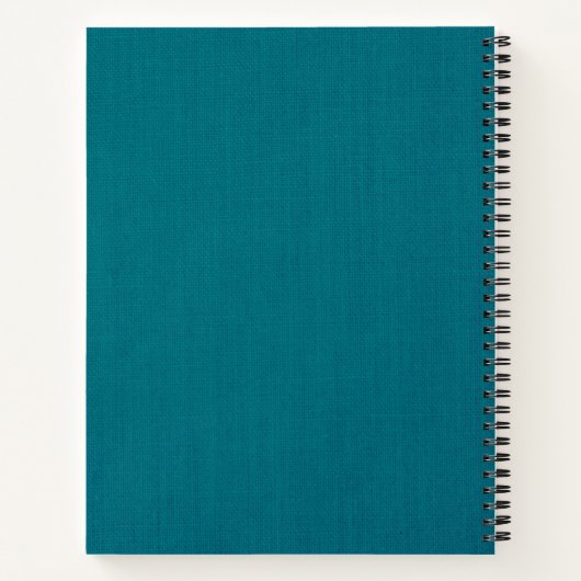 Monogrammed Rustic Blue Linen Elegant Script Notitieboek (Achterkant)