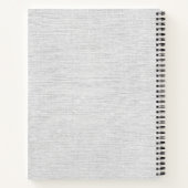 Monogrammed Rustic Grey Linen Elegant Script Notitieboek (Achterkant)