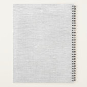 Monogrammed Rustic Grey Linen Elegant Script Planner (Achterkant)