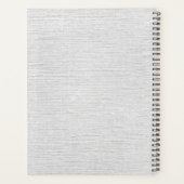 Monogrammed Rustic Grey Linen Elegant Script Planner (Achterkant)