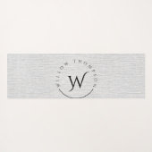 Monogrammed Rustic Grey Linen Elegant Script Yogamat (Achterkant (horizontaal))