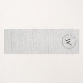 Monogrammed Rustic Grey Linen Elegant Script Yogamat (Voorkant (horizontaal))