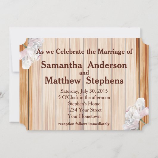 Monogrammed Rustic Mason Jar en Pink Peonies Kaart (Achterkant)