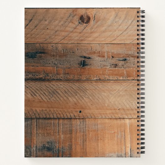 Monogrammed Rustic Wood  Flowers Recipes Notitieboek (Achterkant)