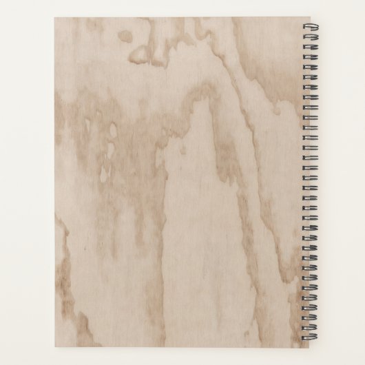 Monogrammed Rustic Wood Texture Elegant Journa Planner (Achterkant)