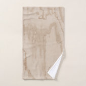 Monogrammed Rustic Wood Texture Elegant Script Bad Handdoek (Handdoek)