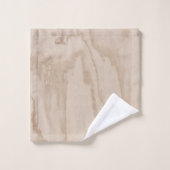 Monogrammed Rustic Wood Texture Elegant Script Bad Handdoek (Wasdoekje)