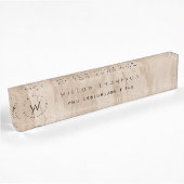 Monogrammed Rustic Wood Texture Elegant Script Naambordje