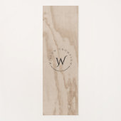 Monogrammed Rustic Wood Texture Elegant Script Yogamat (Voorkant)