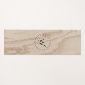 Monogrammed Rustic Wood Texture Elegant Script Yogamat (Voorkant (horizontaal))