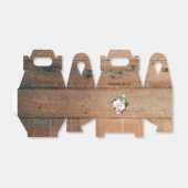Monogrammed Rustic Wood Vintage Flowers Bedankdoosjes (Uitgevouwen)