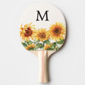 Monogrammed Rustieke Gele Zonnebloem Tuin Tafeltennisbatje (Voorkant)