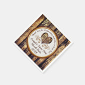 Monogrammed rustieke gepersonaliseerde bruiloft se servet (Hoek)