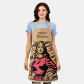 Monogrammed rustige retro keukenchef Woman Schort (Gedragen)