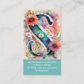 Monogrammed S Daisy Floral Waterverf Logo Visitekaartje (Voorkant)