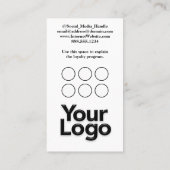 Monogrammed S Floral Zwart-wit Bedrijf Logo Visitekaartje (Achterkant)