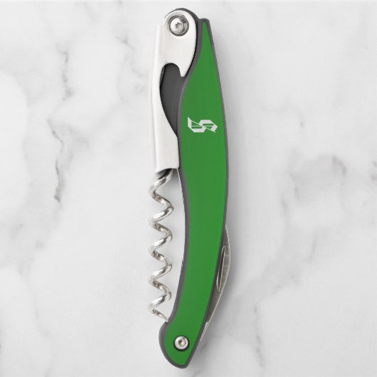 Monogrammed "S" Green Gradient Waiter's Corkschroe Kurkentrekker (Voorkant)
