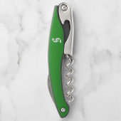 Monogrammed "S" Green Gradient Waiter's Corkschroe Kurkentrekker (Achterkant)