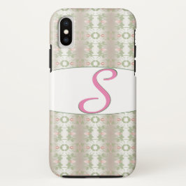 Monogrammed S-telefoonhoesje in roze en groen Case-Mate iPhone Case