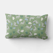 Monogrammed safari patroon voor het zoemen groen kussen (Achterkant)